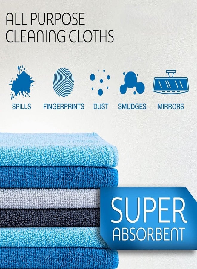 Showstopper Microfiber Cleaning Cloth 12 Pack, Large 13" x13” Highly Absorbent Streak-Free Microfiber Towels Cleaning Rags for Home, Cars, Windows (4 Color Set, 33cm X 33cm) - Image 3